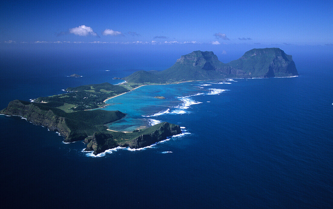 Lord Howe Island, Luftaufnahme der gesamten Insel
