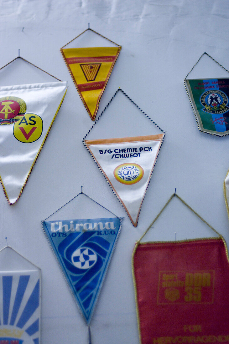 Pendants hanging on the wall, winners, GDR, Sport, Leipzig, Saxony, Germany