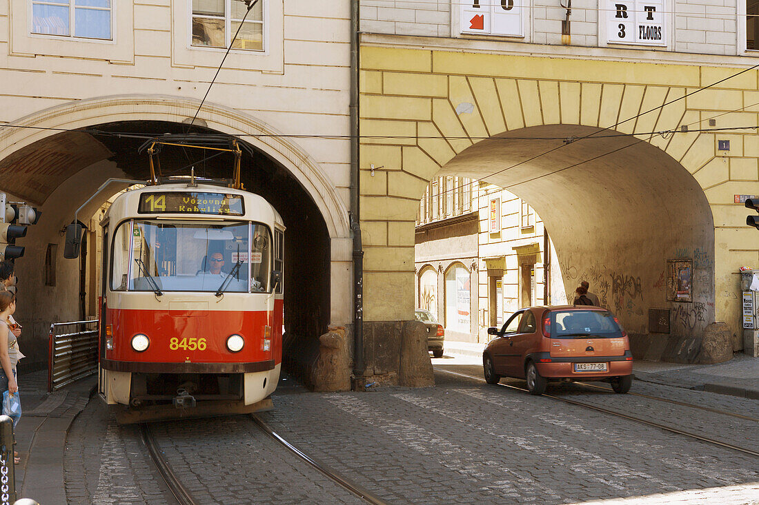Streetcar. Old town. Prague. Czech Republic