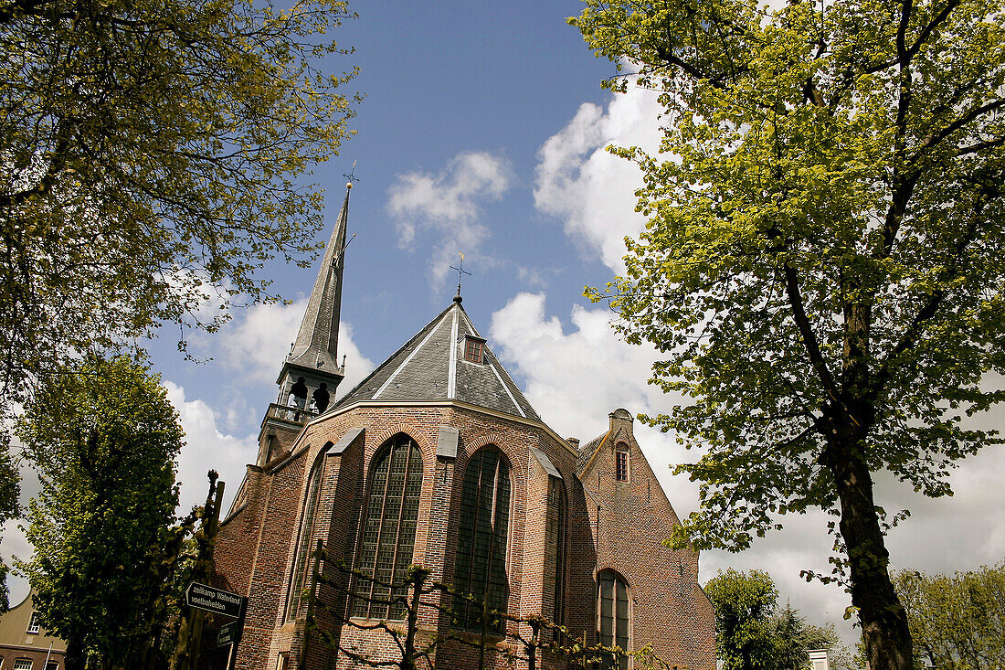 Typical Dutch church near Monnikendam. Holland.