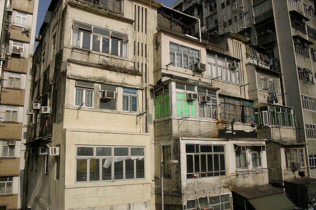 Urban Hong Kong flats. Settlement. Kowloon Peninsula. Hong Kong.