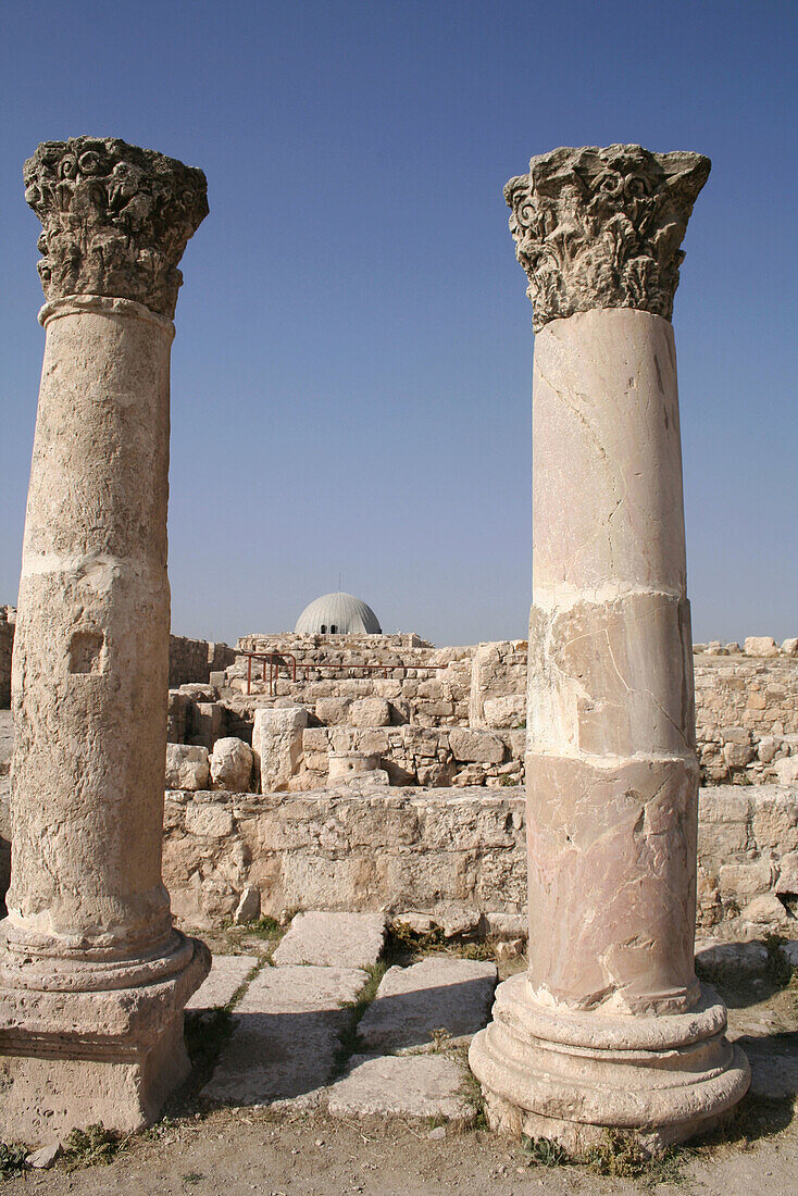Al-Qala a Mountain Columns and Umayyad Palace/Al-Qasr, The Citadel, Jabal Al-Qal ah Ru, Amman, Jordan
