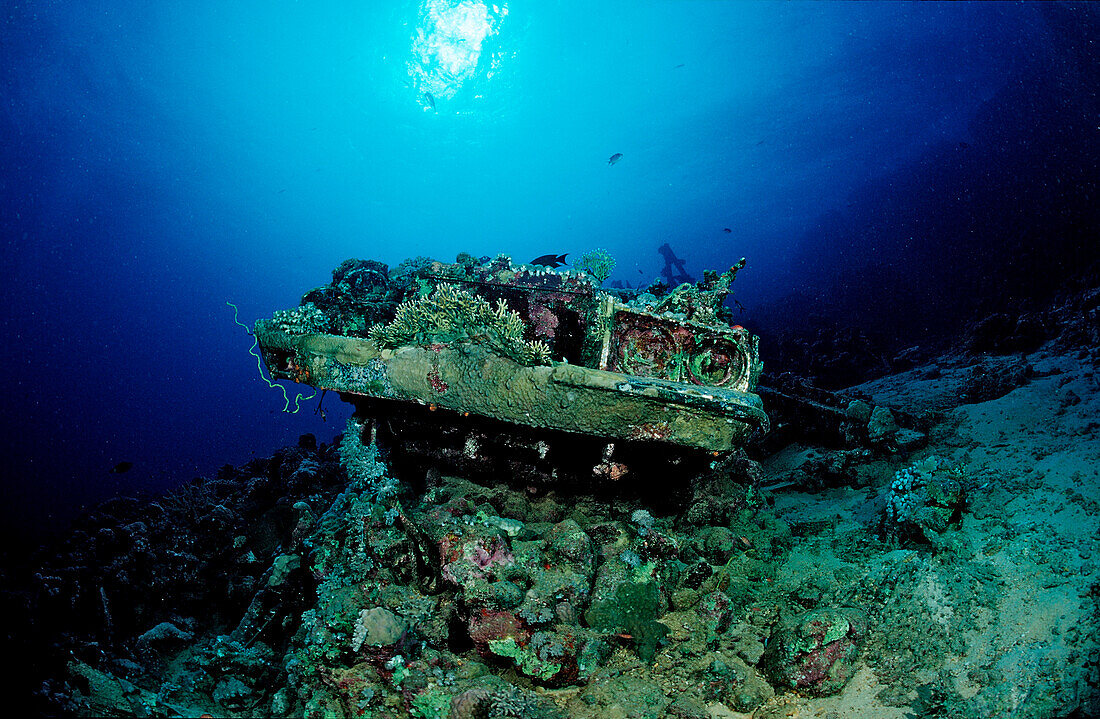 Car wreck near Blue Belt shipwreck,  Sudan, Africa, Red Sea