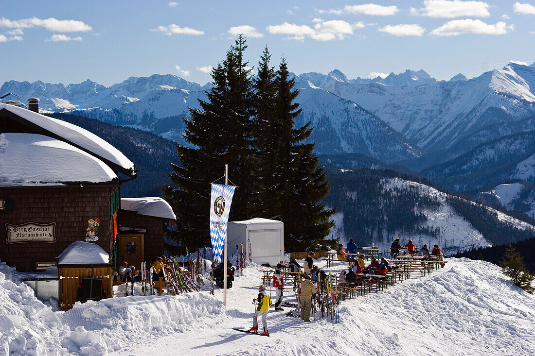 skiing hut in the bavarian Alps, Brauneck, Upper Bavaria, Germany