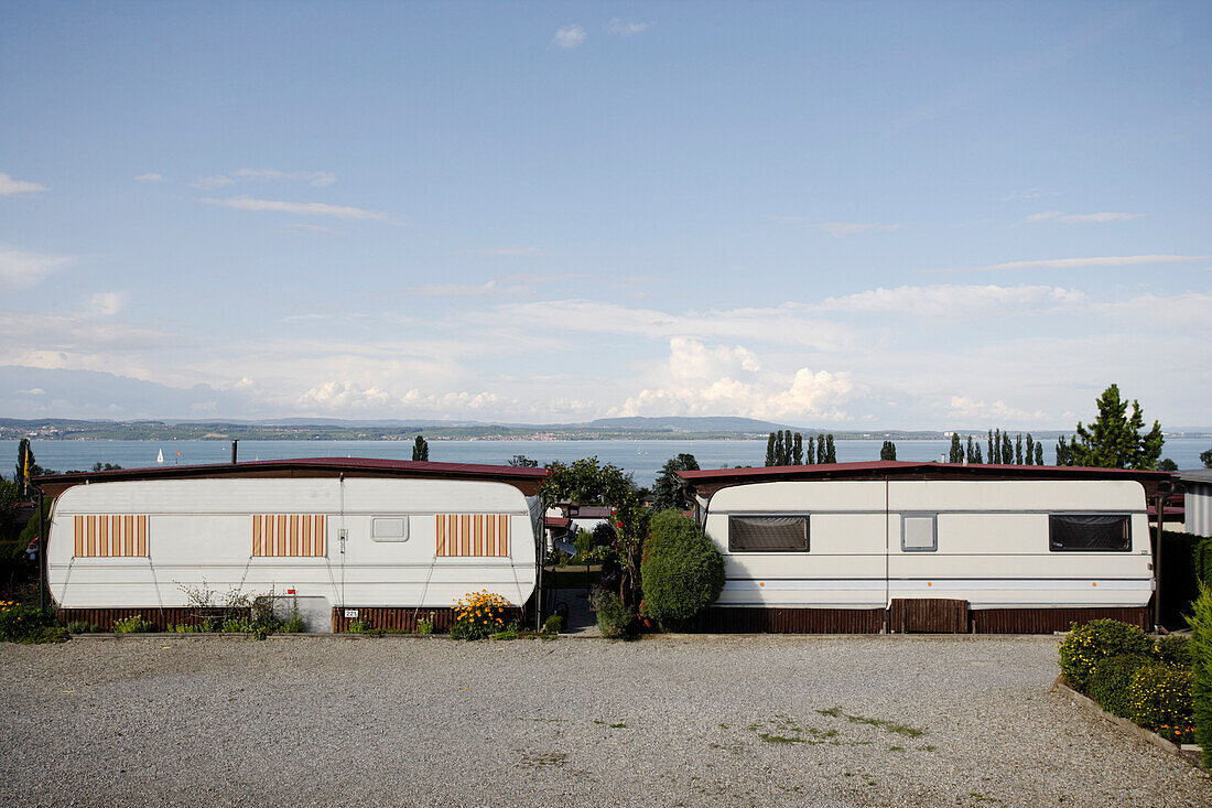 Campground at Lake Constance, Munsterlingen, Canton of Thurgau, Switzerland
