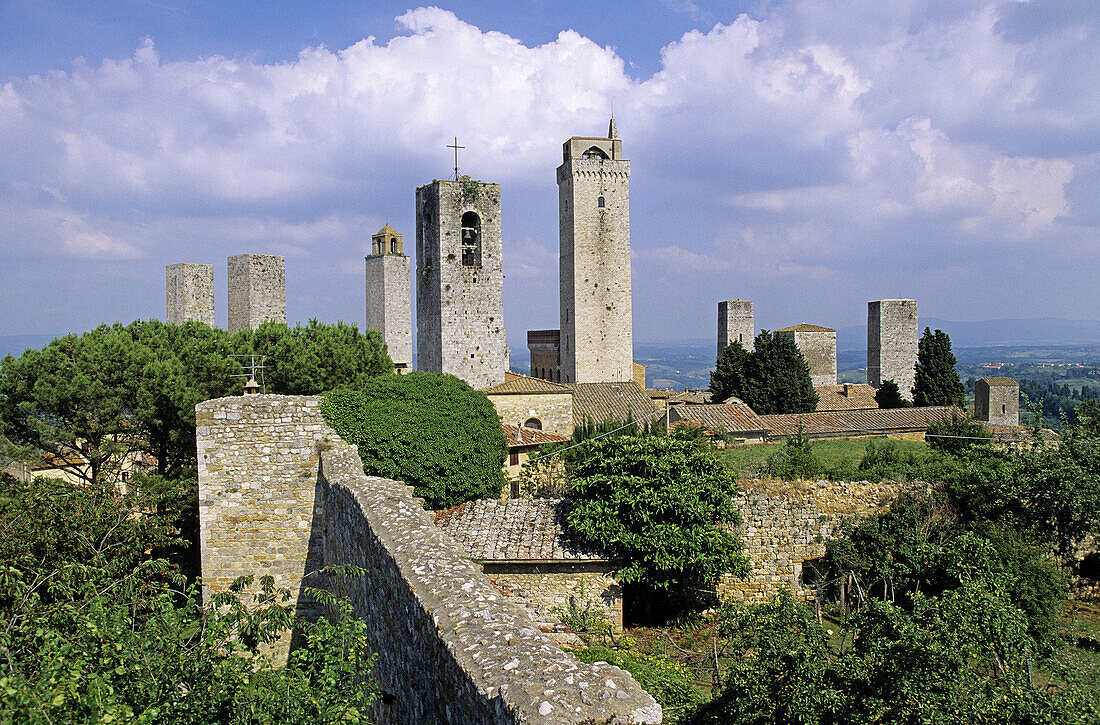 Medieval towers in the old town, San Gimignano. Tuscany, Italy