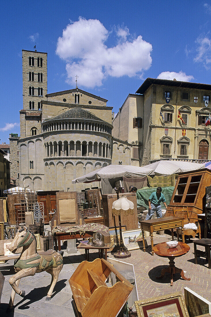 Antiques market, Arezzo. Tuscany, Italy