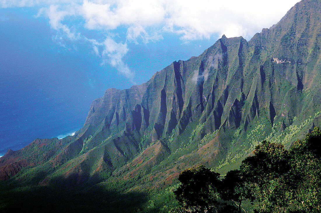 Na Pali coast. Aerial view. Kauai island. Hawai