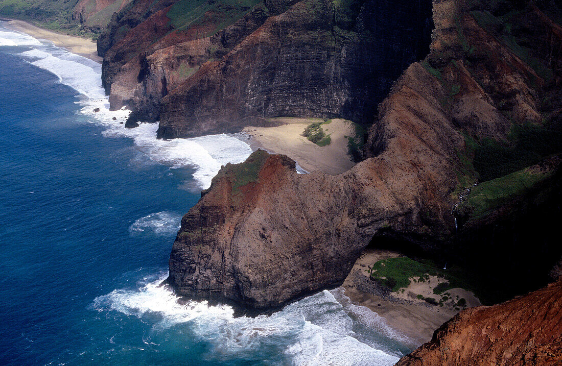 Aerial view of Na Pali coast. Kauai island. Hawai