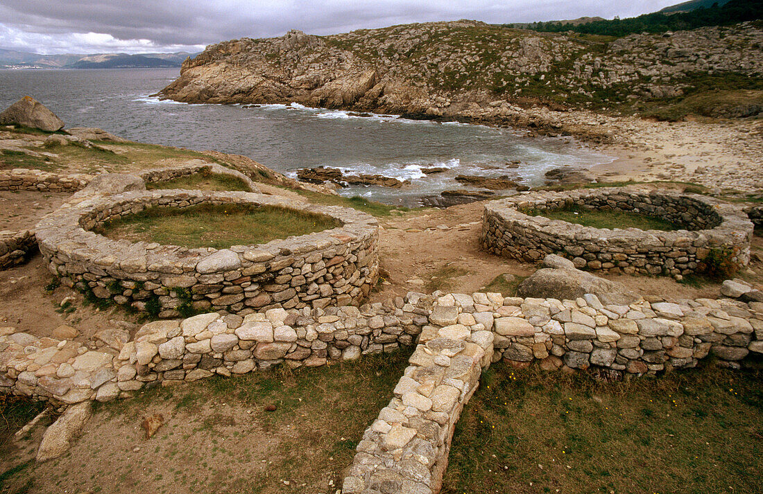 Castro de Baroña, celtic ruins. La Coruña-province, Galicia, Spain