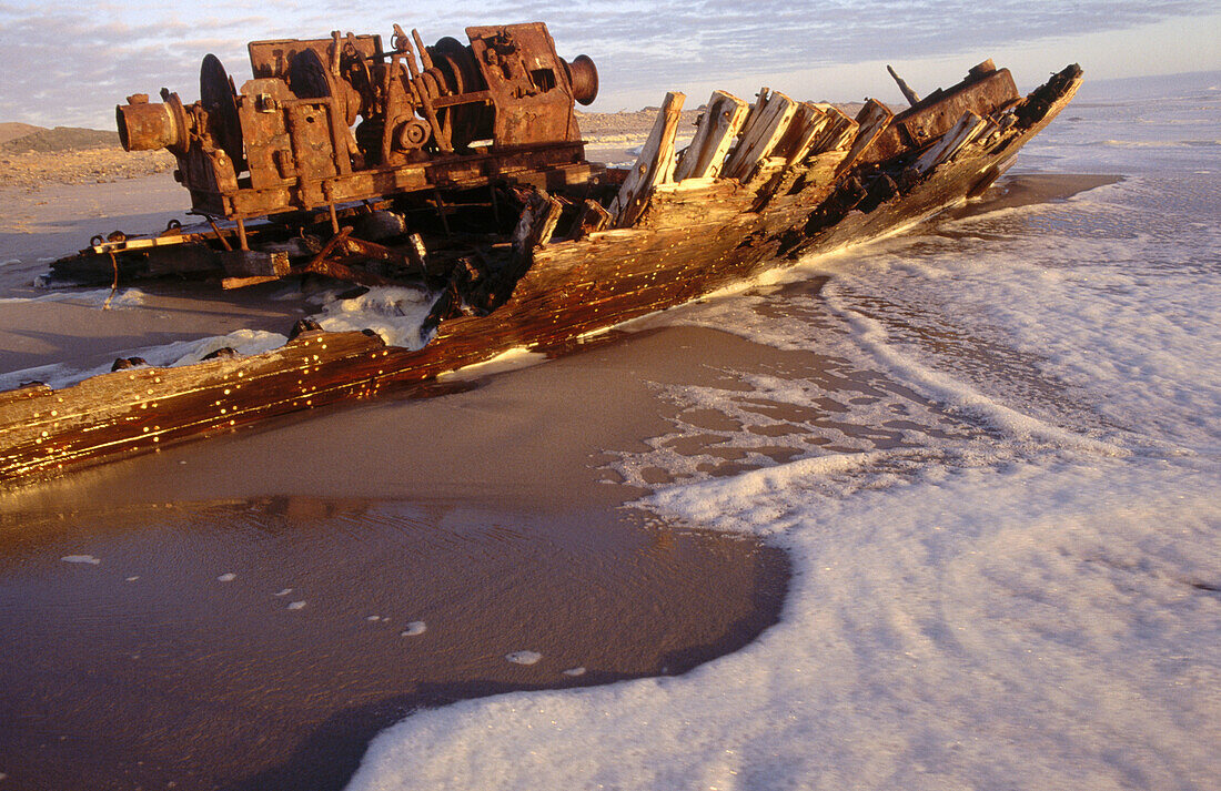 Shipwreck remains. Skeleton Coast. Namib Desert. Namibia