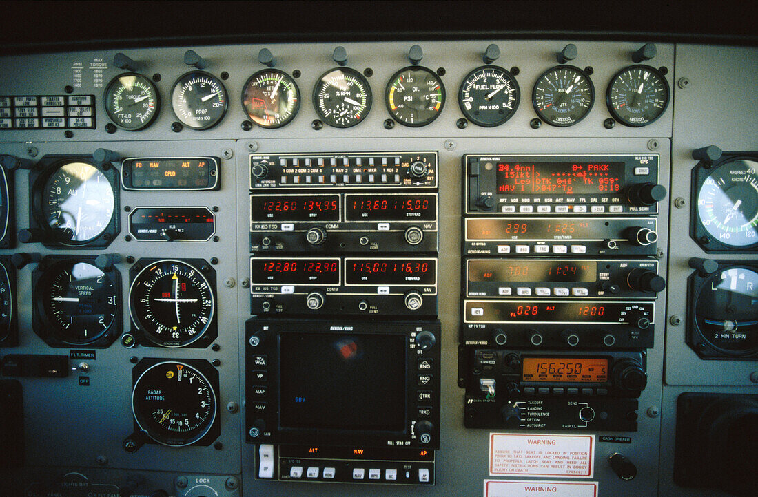 Control panel. Aircraft. Seward Peninsula. Alaska. USA