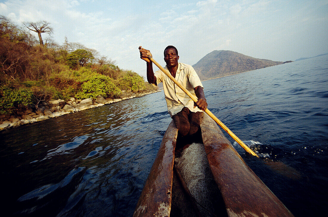 Fisherman at lake Malawi. Malawi
