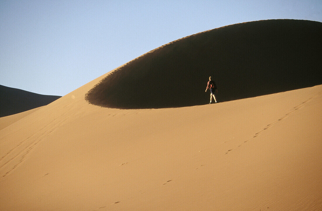 Walking on dunes. Namib desert. Namibia