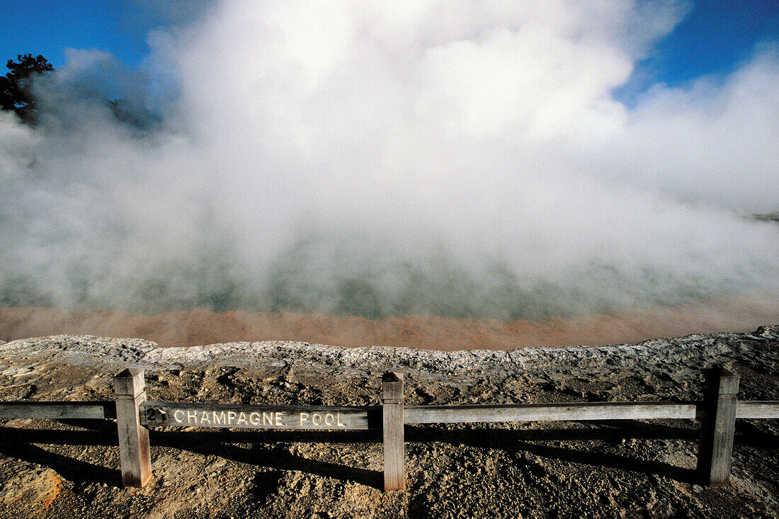 Champagne pool. Volcanic geyser at Waiotapu thermal area. North Island. New Zealand
