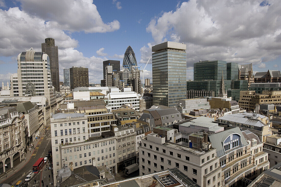 The City of London from the Monument. UK.