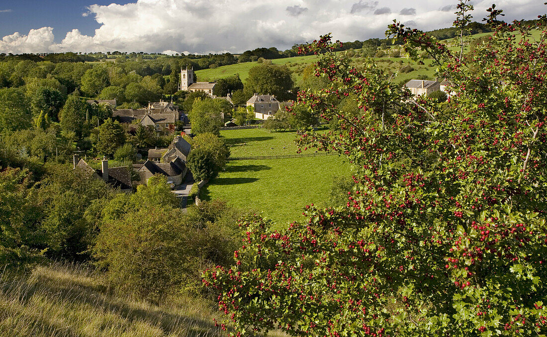 Church & Naunton Village. Cotswolds. UK. Early Autumn