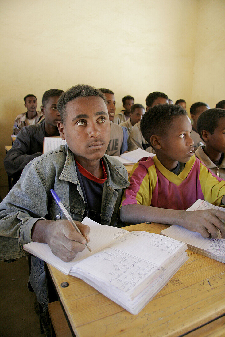 Grade 4 class in a school in Adaga. Tigray, Ethiopia