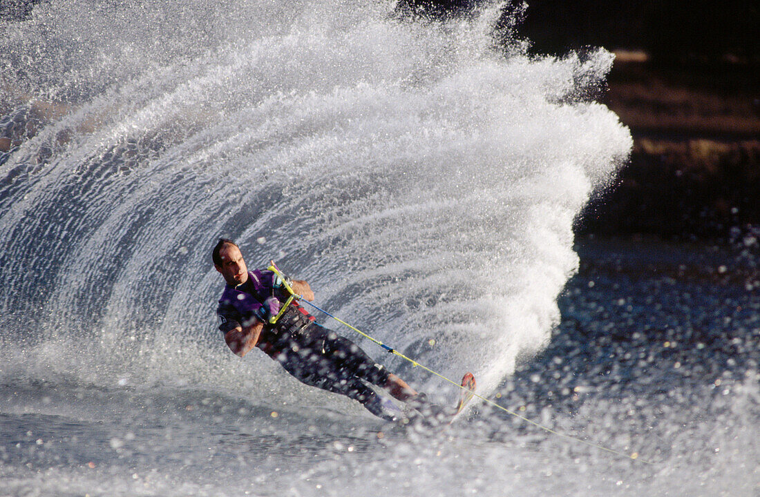 Water skiing, Columbia River. Oregon. USA