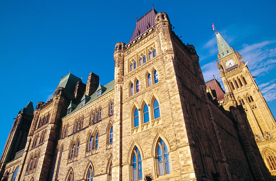 Canadian Parliament building, view with Peace Tower. Ottawa. Ontario. Canada