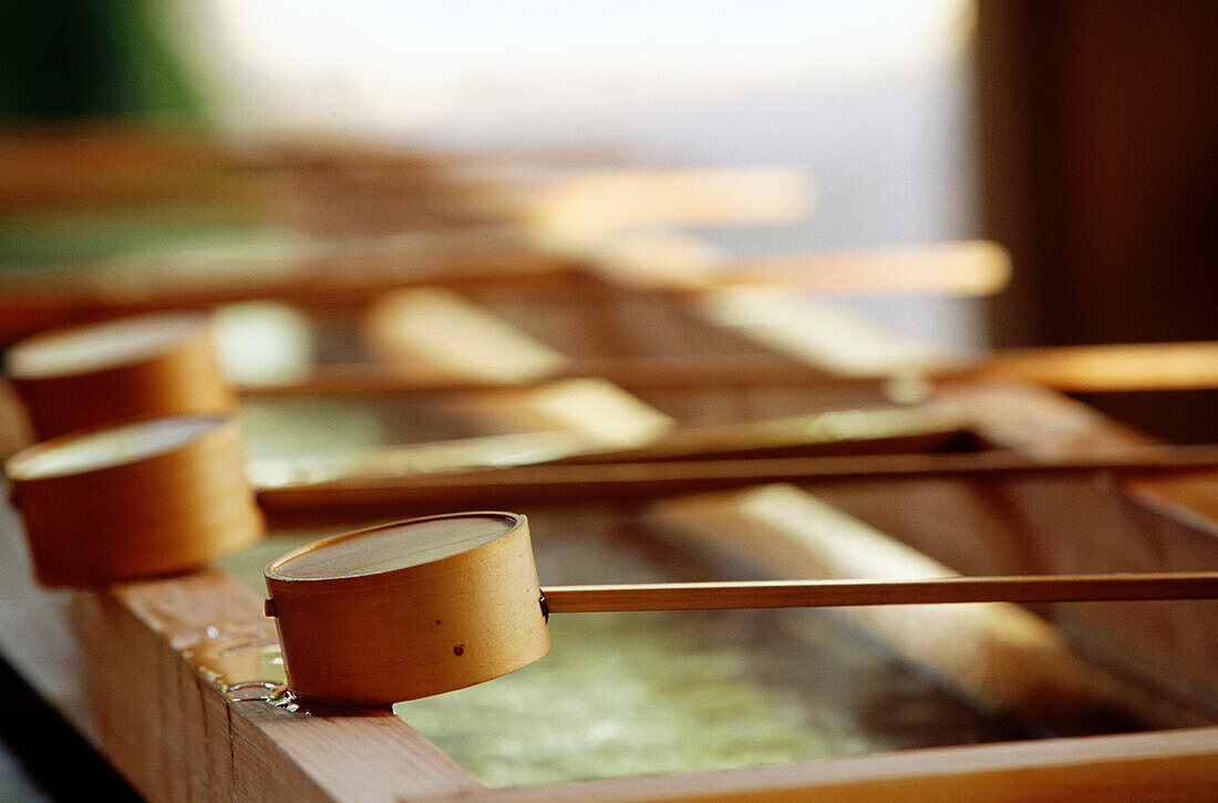 Water ladles. Meiji-Jingu Shrine. Harajuku. Tokyo. Japan