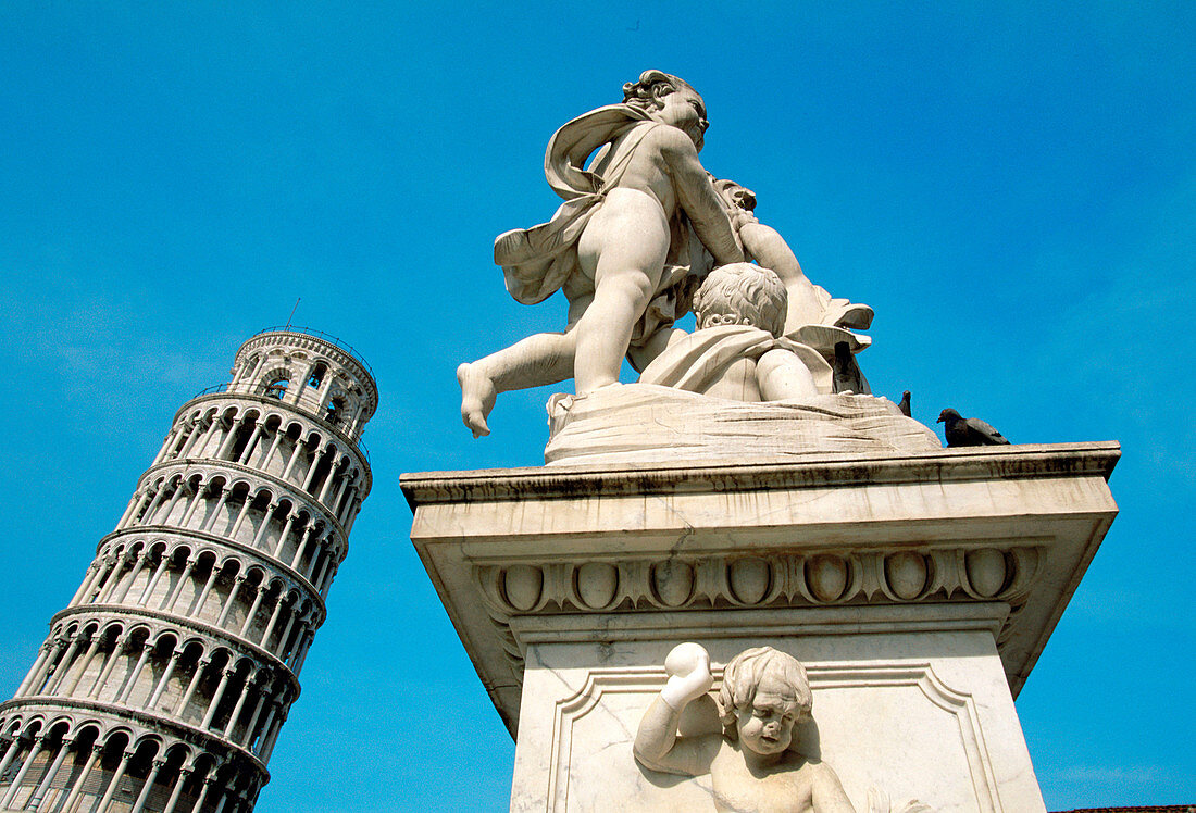 Leaning Tower at Piazza dei Miracoli. Pisa. Tuscany. Italy