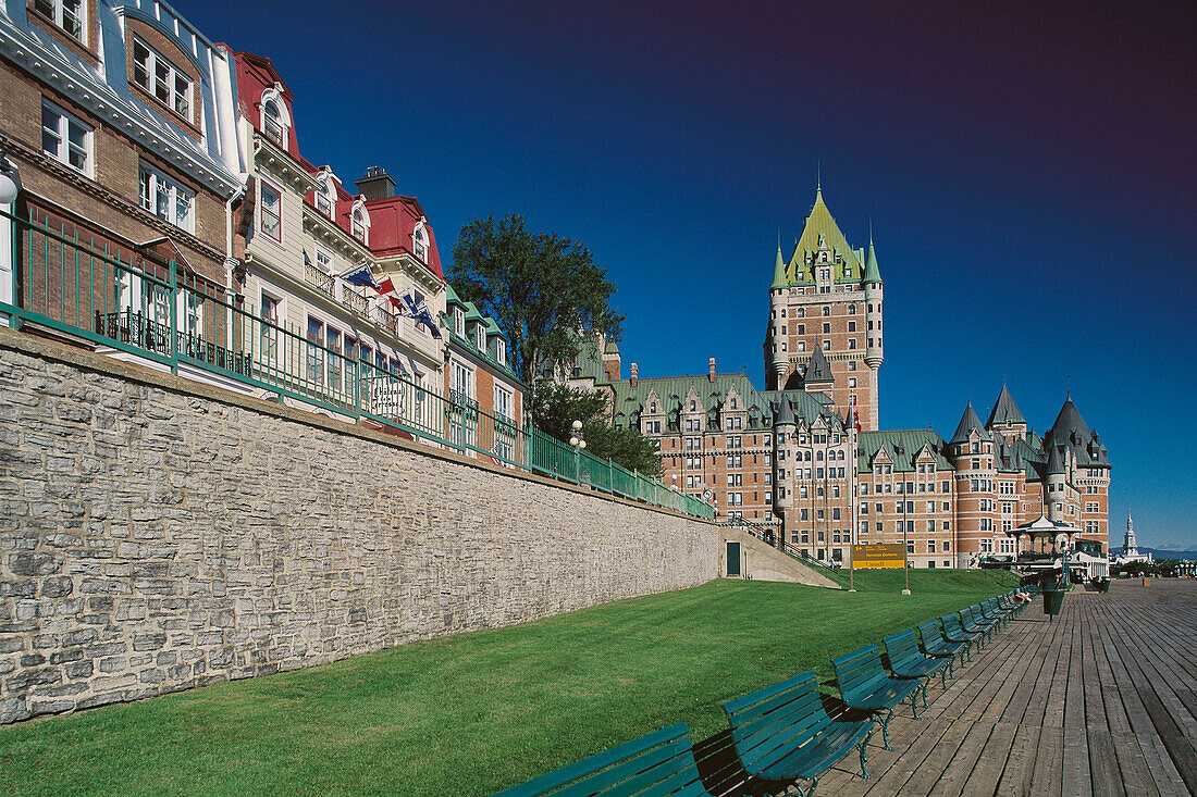 Frontenac Castle and Terrasse Dufferin. Quebec City. Canada