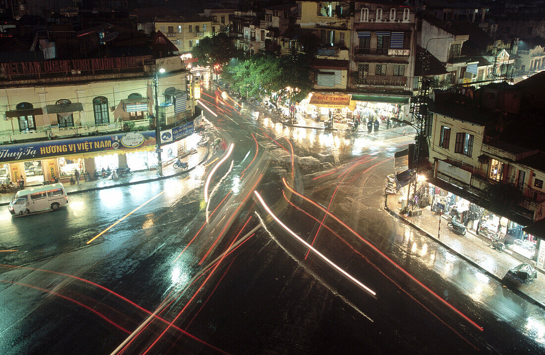 Traffic on Hang Dao Street. Old Quarter. Hanoi. Vietnam