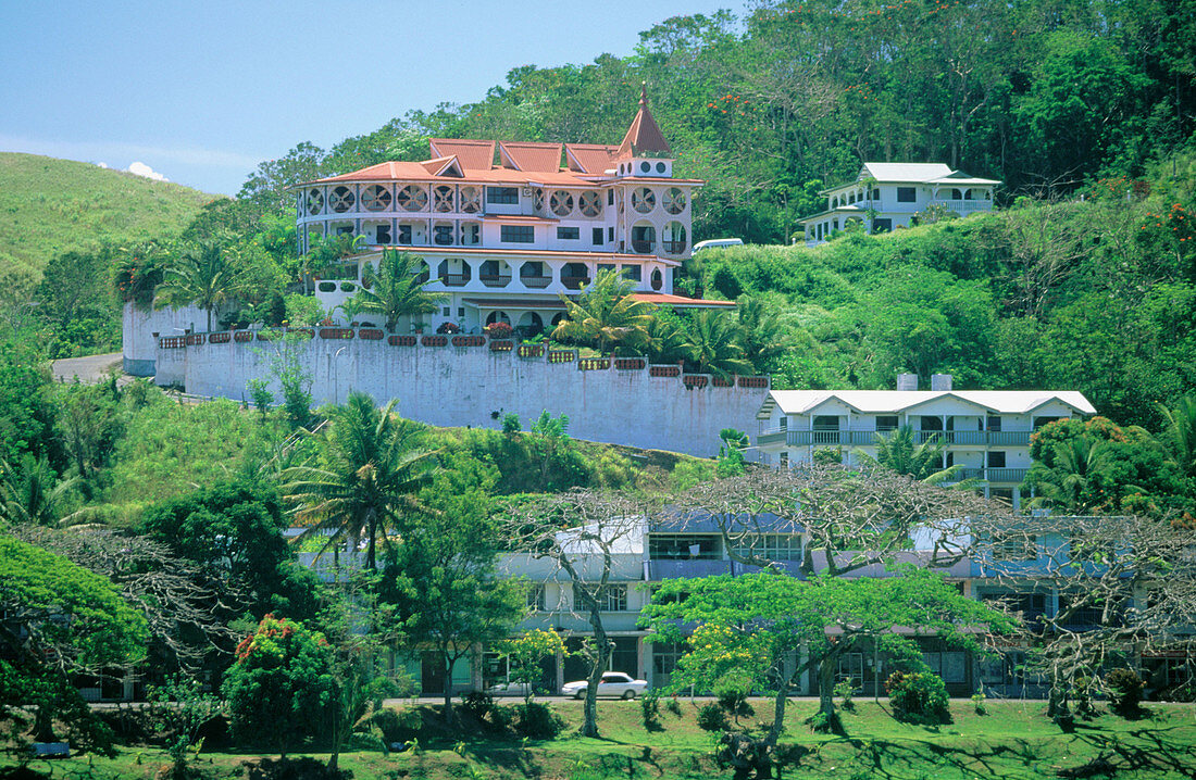 Sigatoka, dowtown view with castle. Viti Levu. Fiji