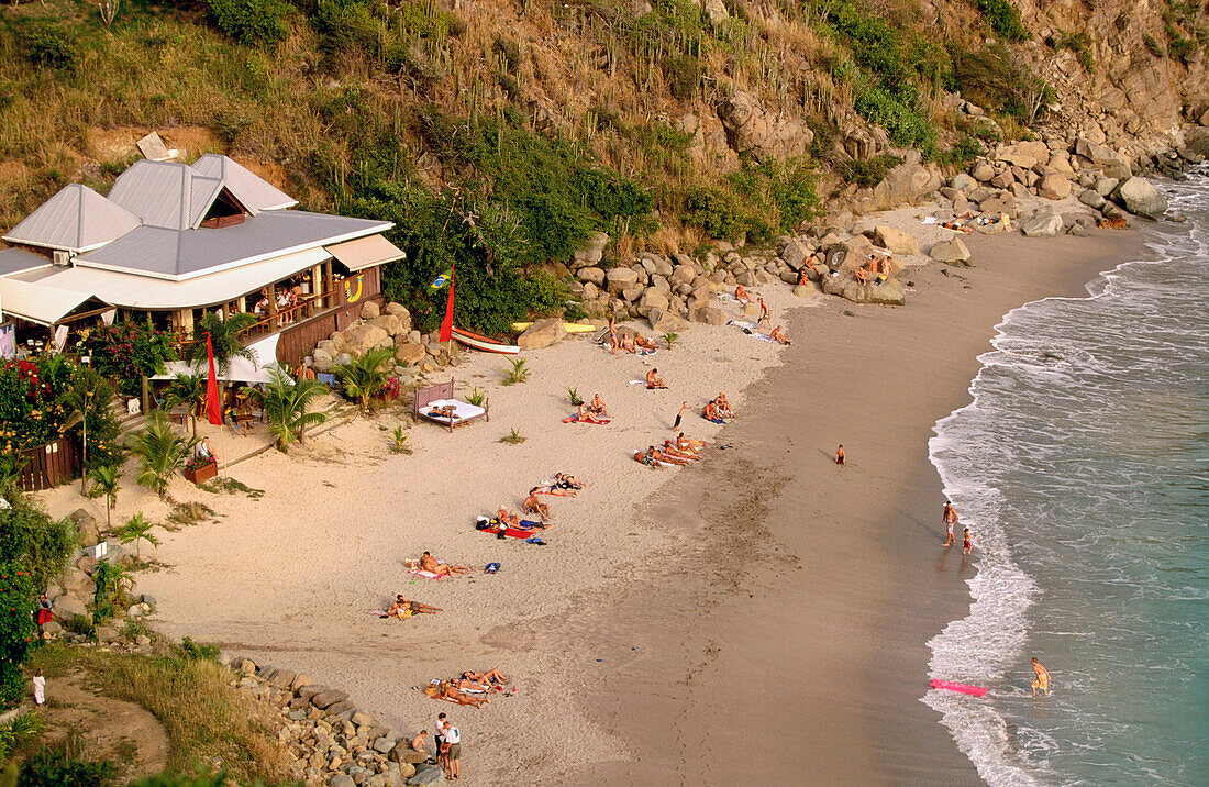 Anse de Grand Galet (Shell beach) in Gustavia. St. Barthelemy. French West Indies