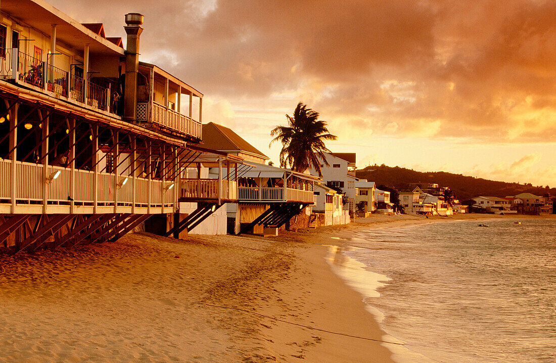 Nettuno Restaurant on Grand Case s beach. St. Martin Island. French West Indies