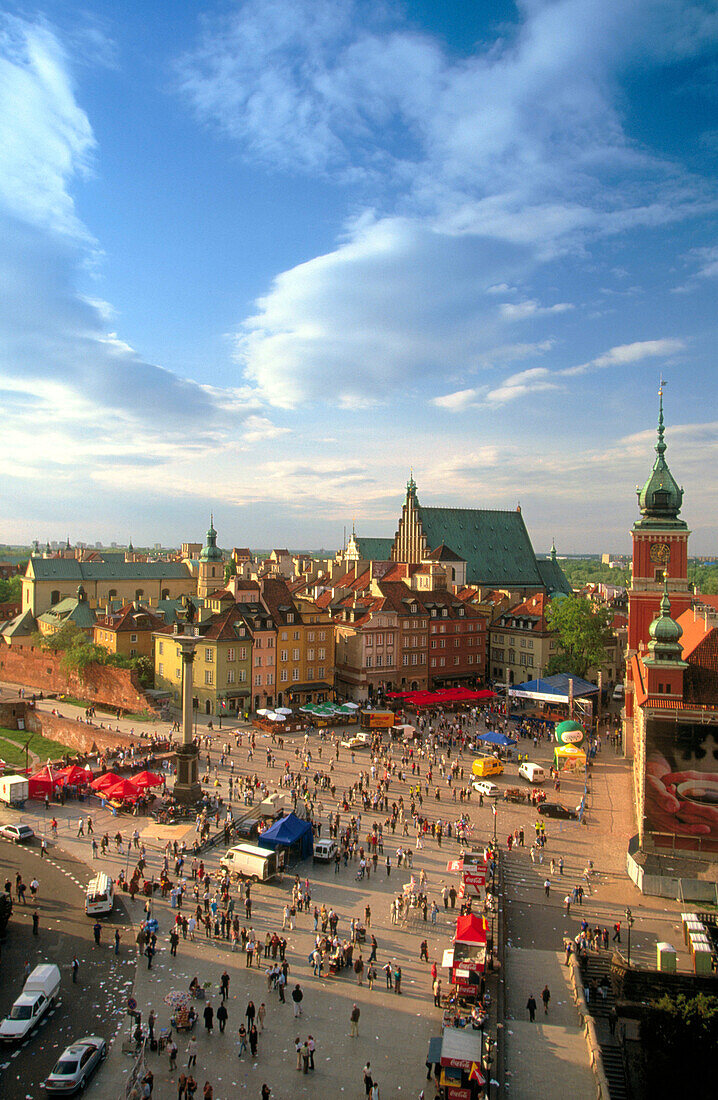 Plac Zamkowy (Zamkowy Square) in Warsaw old town from St. Anne s Church. Warsaw. Poland