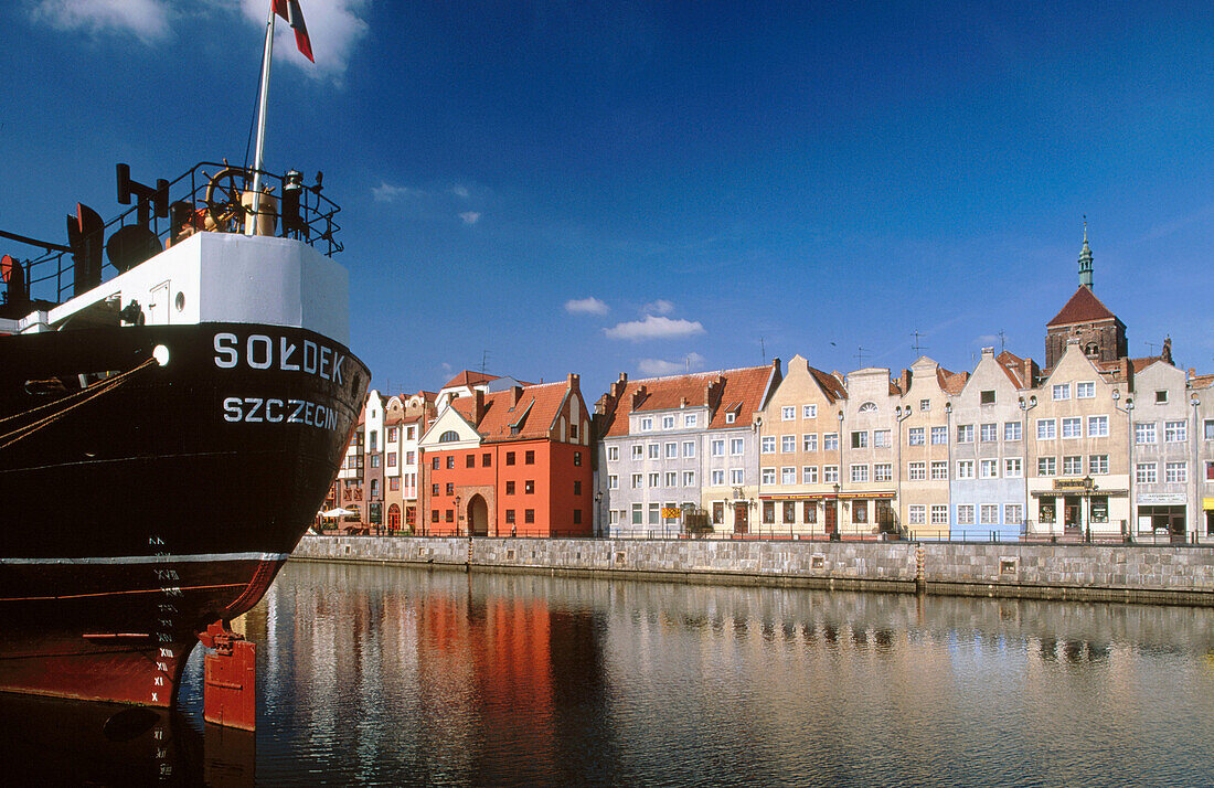 Town view from Central Maritime Museum and Soldek Museum Ship. Gdansk. Pomerania. Poland