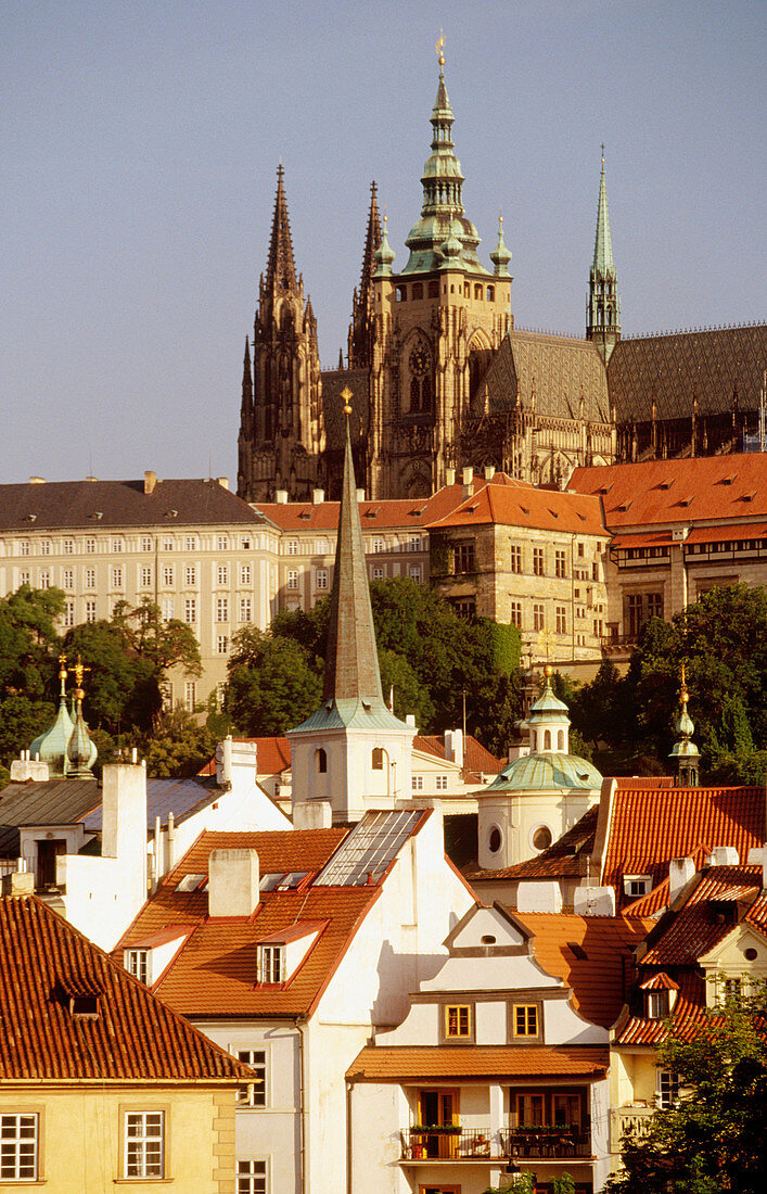 Castle view. Mala Strana. Prague. Central Bohemia. Czech Republic