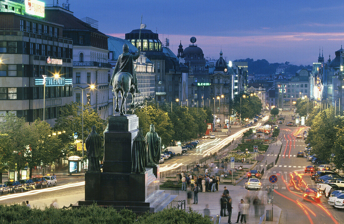 Wenceslas Square in Nove Mesto. Prague. Czech Republic