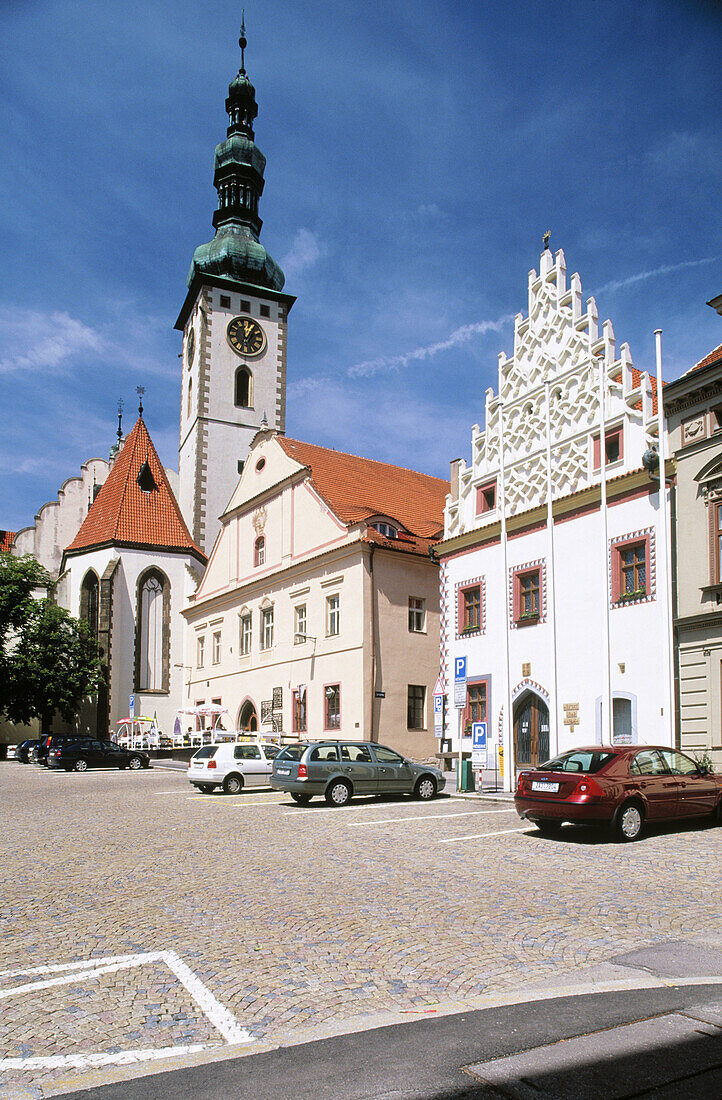 Zizkovo Namesti. Church of Transfiguration. Tabor. South Bohemia. Czech Republic