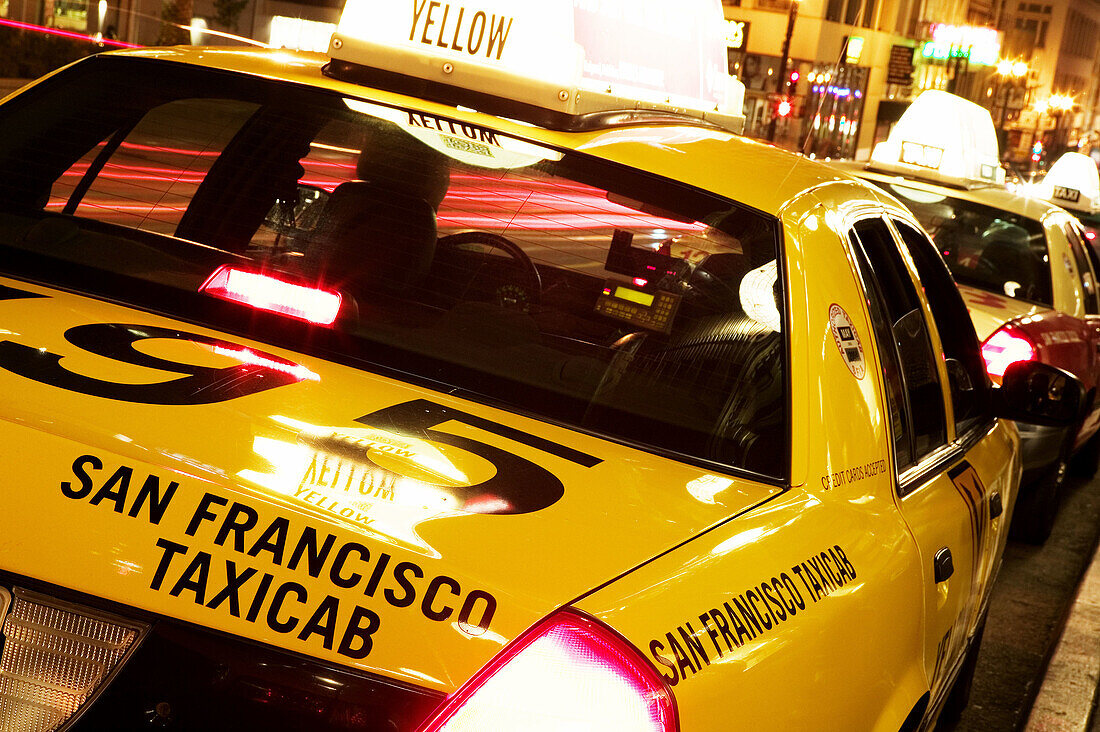 Taxi in Union Square. San Francisco, USA
