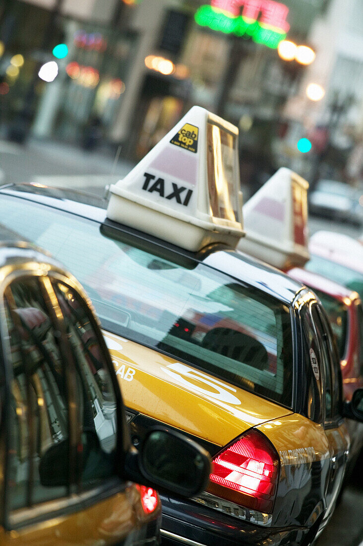 Taxis in San Francisco. California, USA