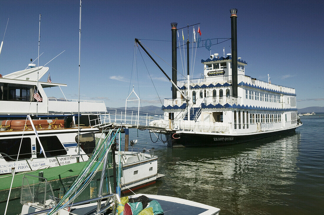 Tahoe Queen tour boat in Lake Tahoe. California, USA