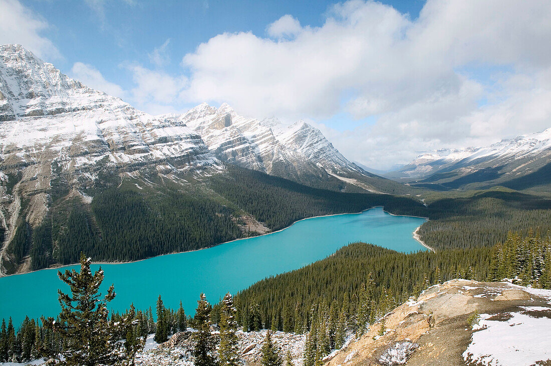 Peyto Lake in early winter. Banff National Park. Alberta, Canada