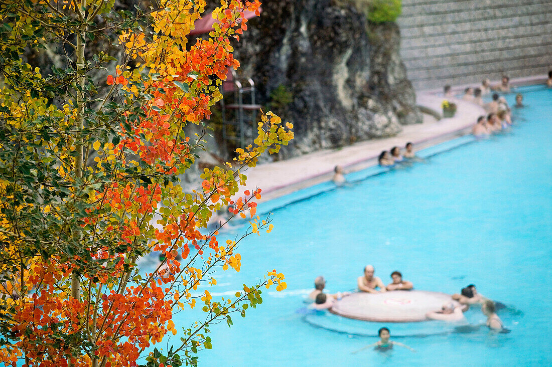 Village of Radium Hot Springs, hot spring pool. British Columbia-The Rockies, Canada