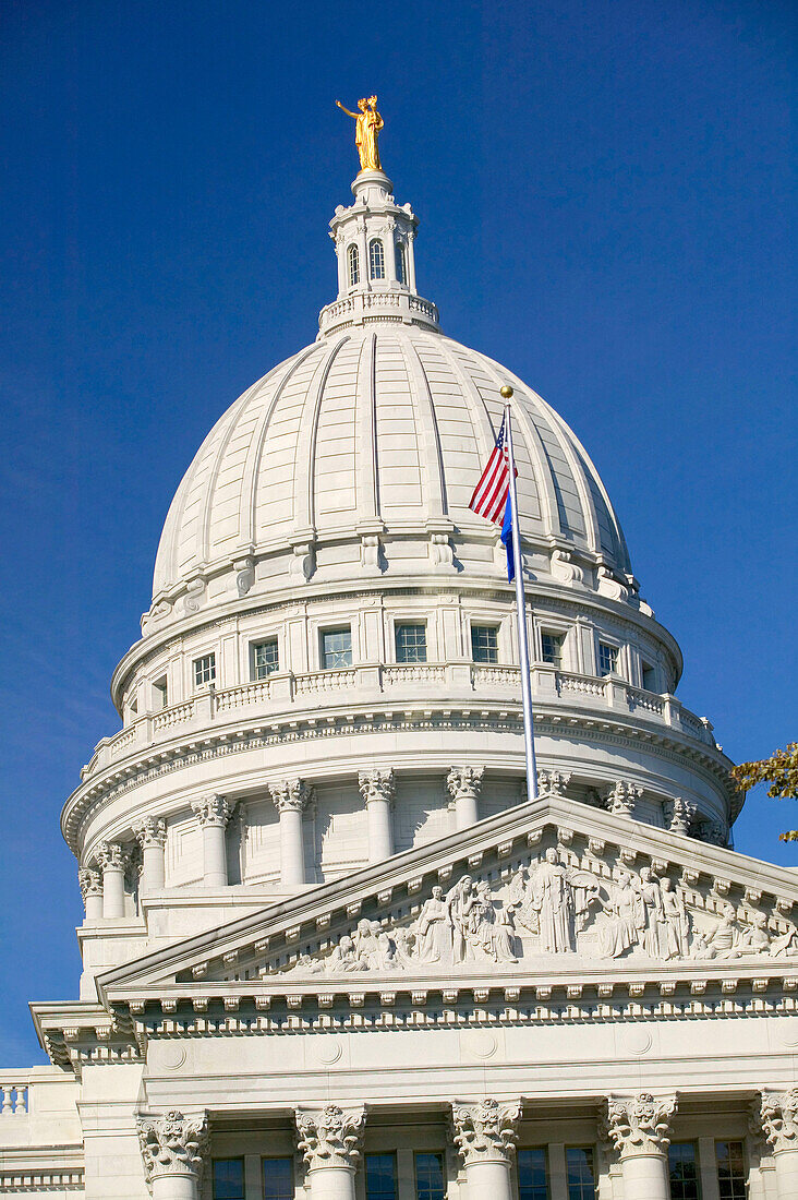 Wisconsin State Capitol building exterior. Madison. Wisconsin, USA