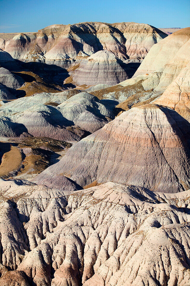 Blue Mesa rock formations, Petrified Forest National Park. Arizona, USA