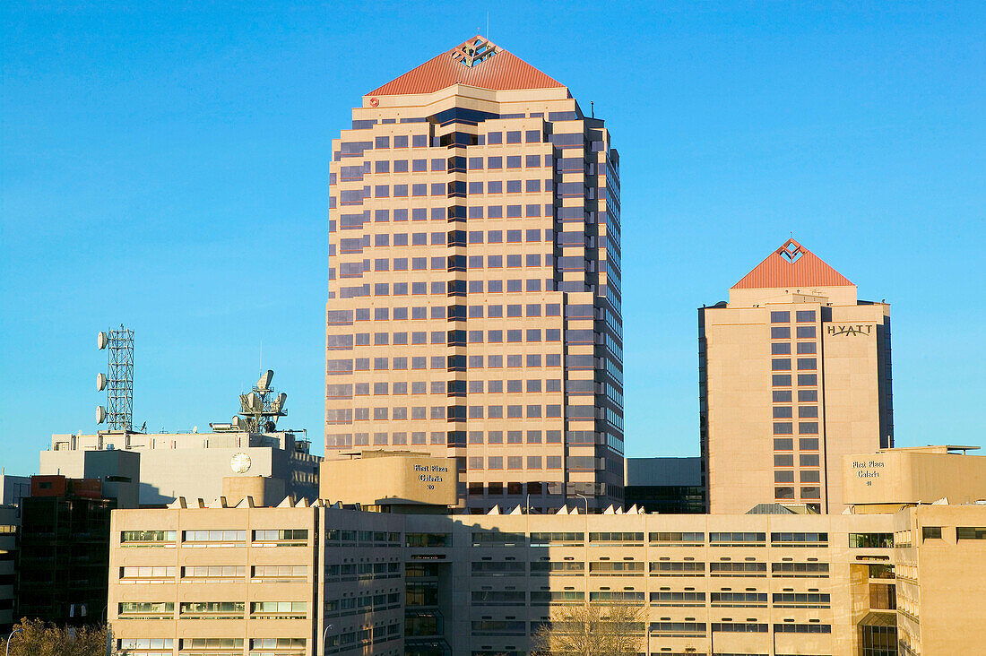 Downtown from Convention Center in the morning. Albuquerque. New Mexico, USA