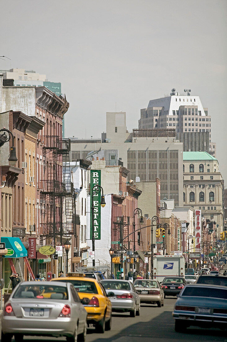 View of Smith street area. Cobble Hill. Brooklyn. New York city. USA.