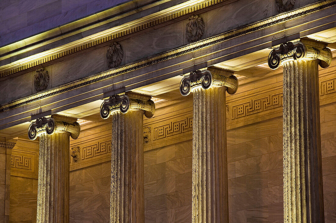 Detail of exterior columns. Montreal Museum of Fine Arts, old section. Montreal. Quebec. Canada.