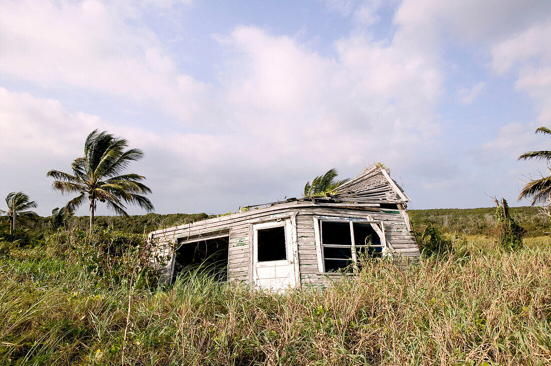 Bahamas, Abacos, Great Abaco Island, Crossing Rocks: Hurricane Damaged House