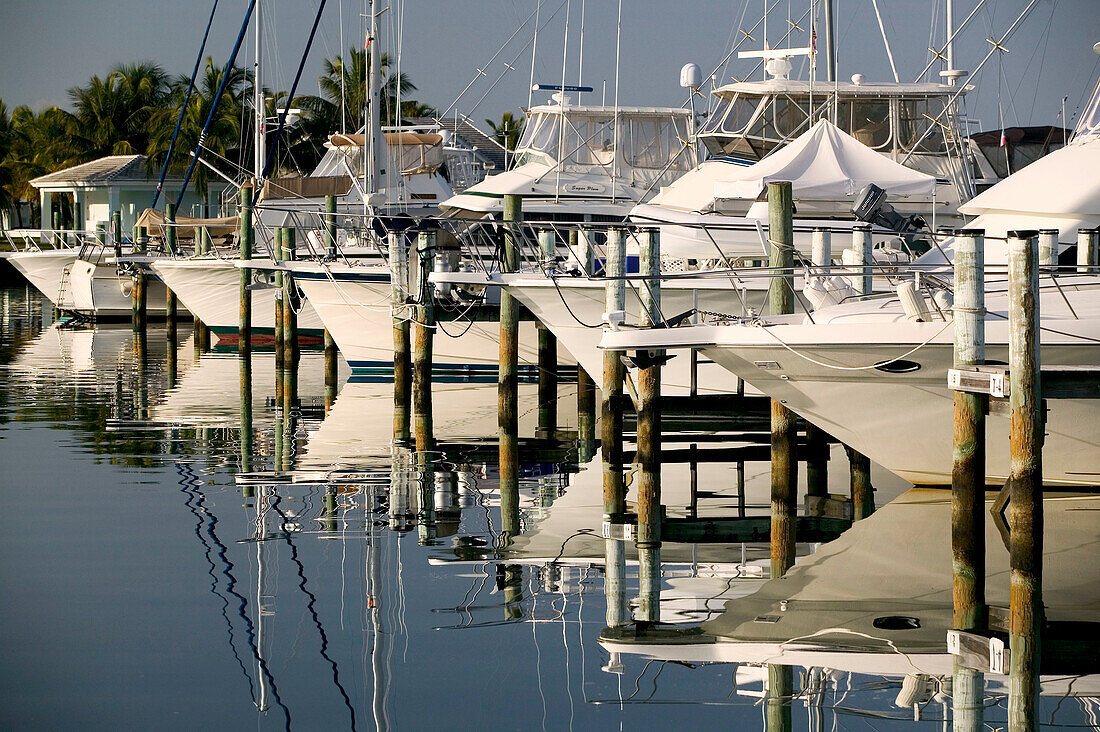 Bahamas, Abacos, Great Abaco Island, Treasure Cay: Town Marina, Brigantine Bay, Morning