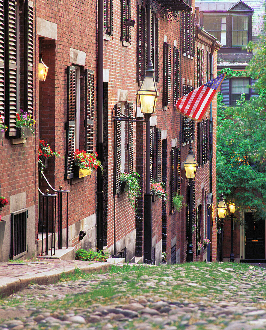 Acorn Street. Boston. Massachusetts. USA