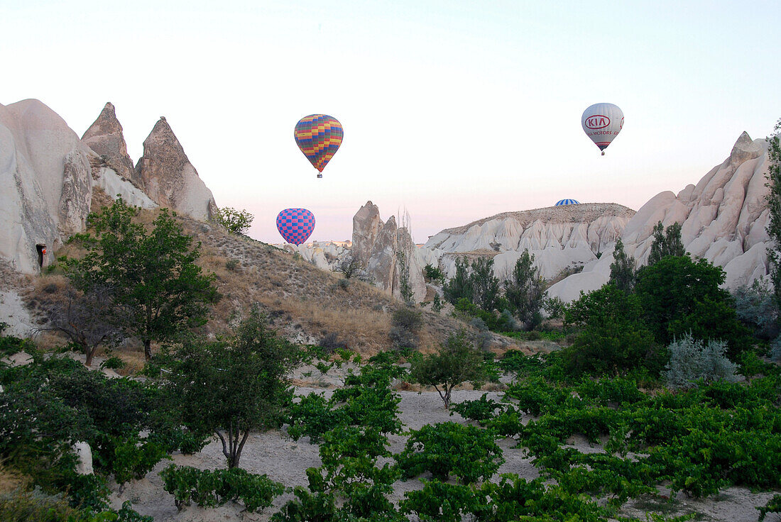 Hot Air Balloons over Cappadocia, Turkey, Europe